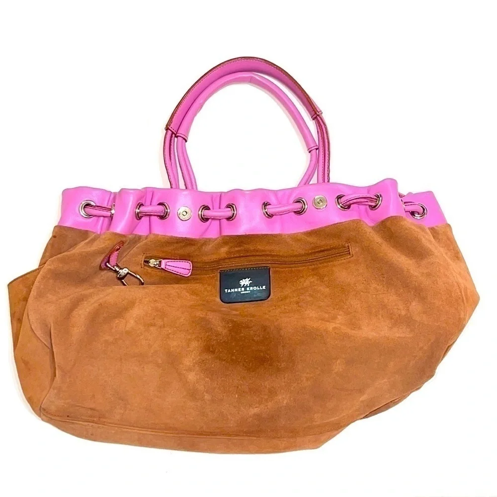 Tanner Krolle Pink Leather Tote Bag